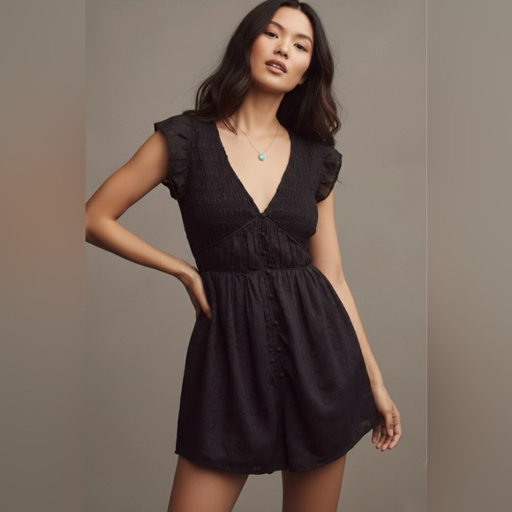 Anthropologie The Peregrine Romper‎ in Black